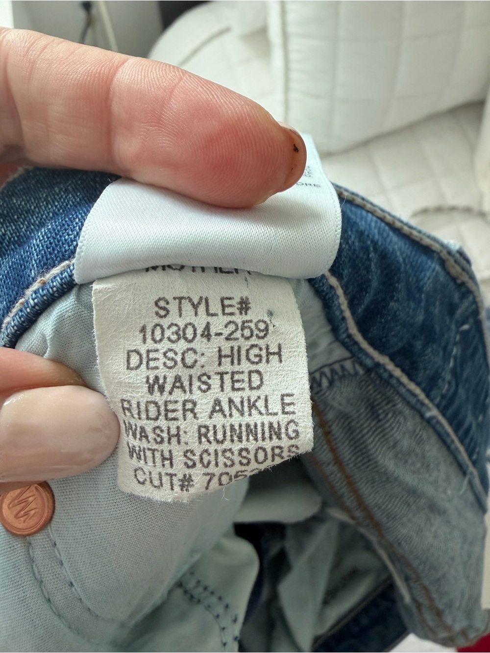 MOTHER Superior Jeans - High Waisted Rider Ankle - Running with Scissors 34 - Picture 6 of 8